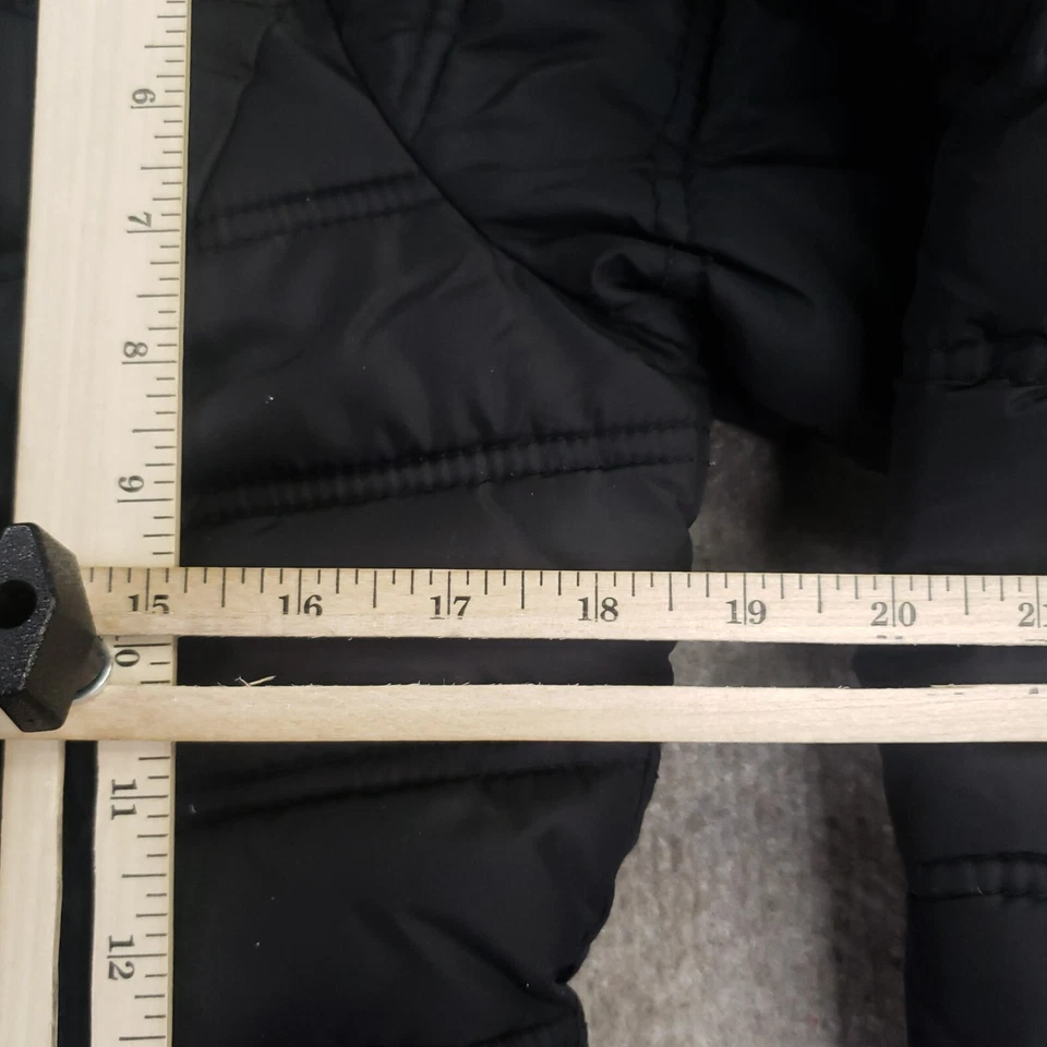 Chaqueta acolchada USPA para mujer mediana negra cremallera completa extraíble imitación piel capucha invierno Foto 3 de 4