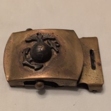 Marine Corps Brass Belt Buckle Militaria Collectible Made in USA