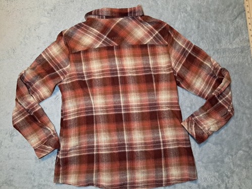 Leggendaria Camicia Whitetail Donna XL Marrone Plaid Bottoni Collo Lavoro - Foto 9 di 10