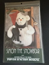 Simon The Snowbear Pattern Kit 9” Toy Stuffed Felt Bear Indygo Junction Designs