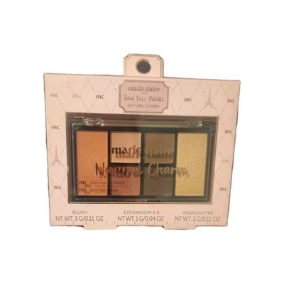 MARIE CLAIRE PARIS NATURAL CHARM TOTAL FACE PALETTE-HIGHLIGHTER-EYESHADOW-BLUSH