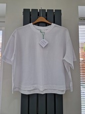 BNWT John Lewis Ladies White Relaxed Organic  T Shirt Size 14
