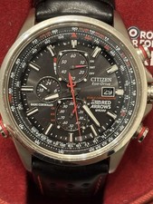 Citizen Men's Eco-Drive World Time Chronograph Watch Red Arrows AT8060-09E