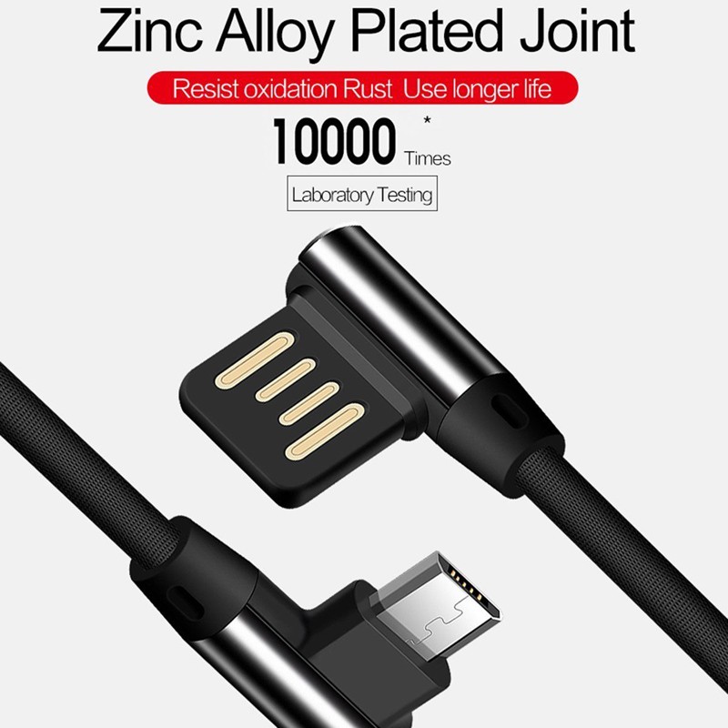 Angle USB Cable 6ft Charger Cord Power Wire Sync 90 Degree for Cell Phones