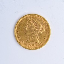 #18 - Gold 1900 US Five $5 Dollar Half Eagle Liberty Not Graded Philadelphia +