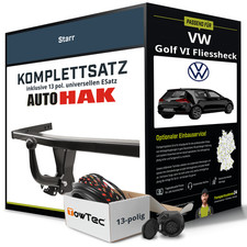 Für VW Golf VI Fliessheck Typ 5K1 Anhängerkupplung starr +eSatz 13pol uni 08-