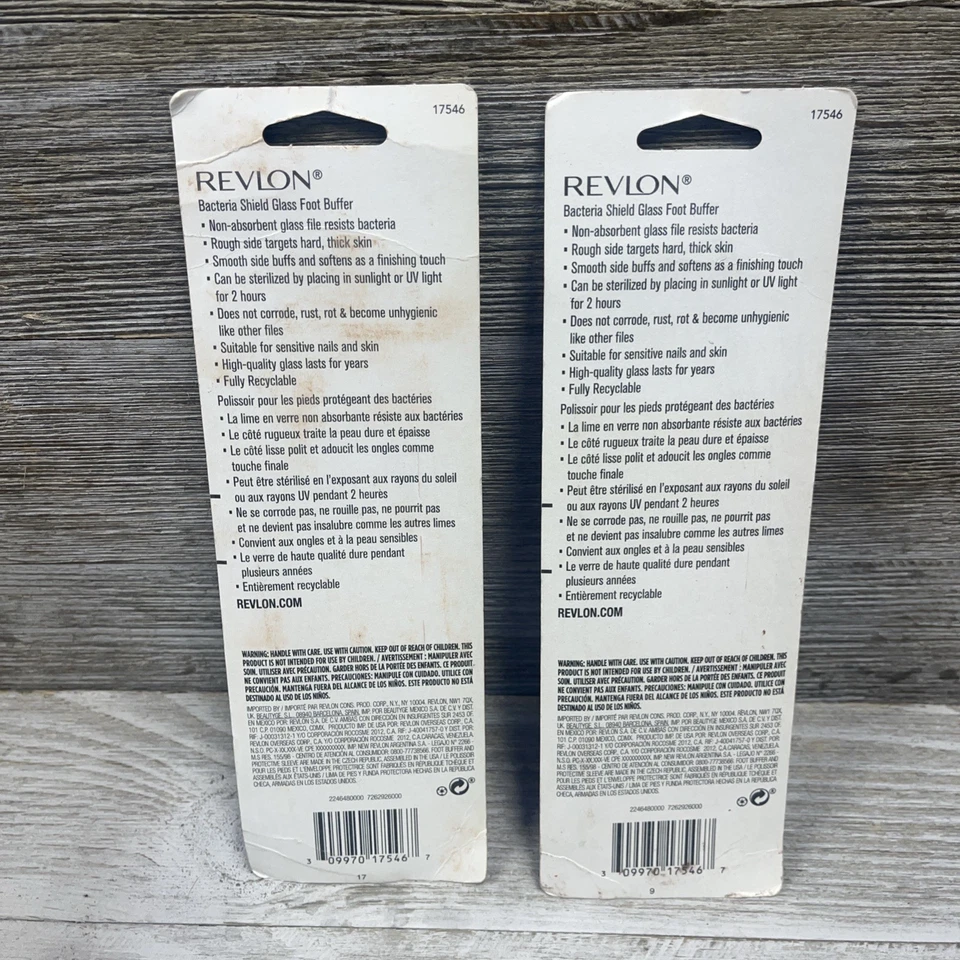 2 Pack ~Revlon Bacteria Shield Glass Foot Buffer - Image 2 of 2