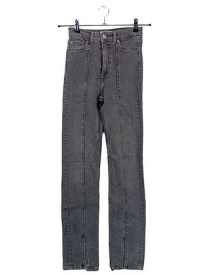 ZARA High Waist Jeans Damen Jeans Gr. DE 34 hellgrau Casual-Look