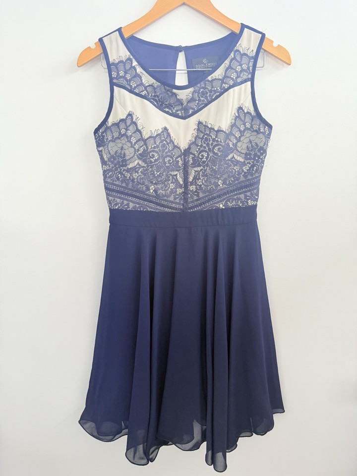 Doublewoot Blue Lace Fit And Flare Dress Size Medium M