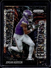 2025 Panini Prizm Jordan Addison Fireworks No Huddle #8 Vikings