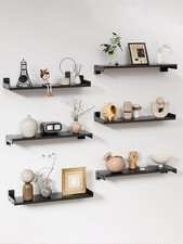 Floating Shelves for Wall, Shelves for Decor Storage Set of 6, Wall Mounted Wood