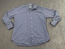Peter Millar Shirt Mens Extra Large Blue White Gingham Check Dress Crown Finish