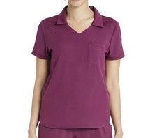 Scrubstar Women's Size XL Antimicrobial Premium Performance Collar Top - Wine