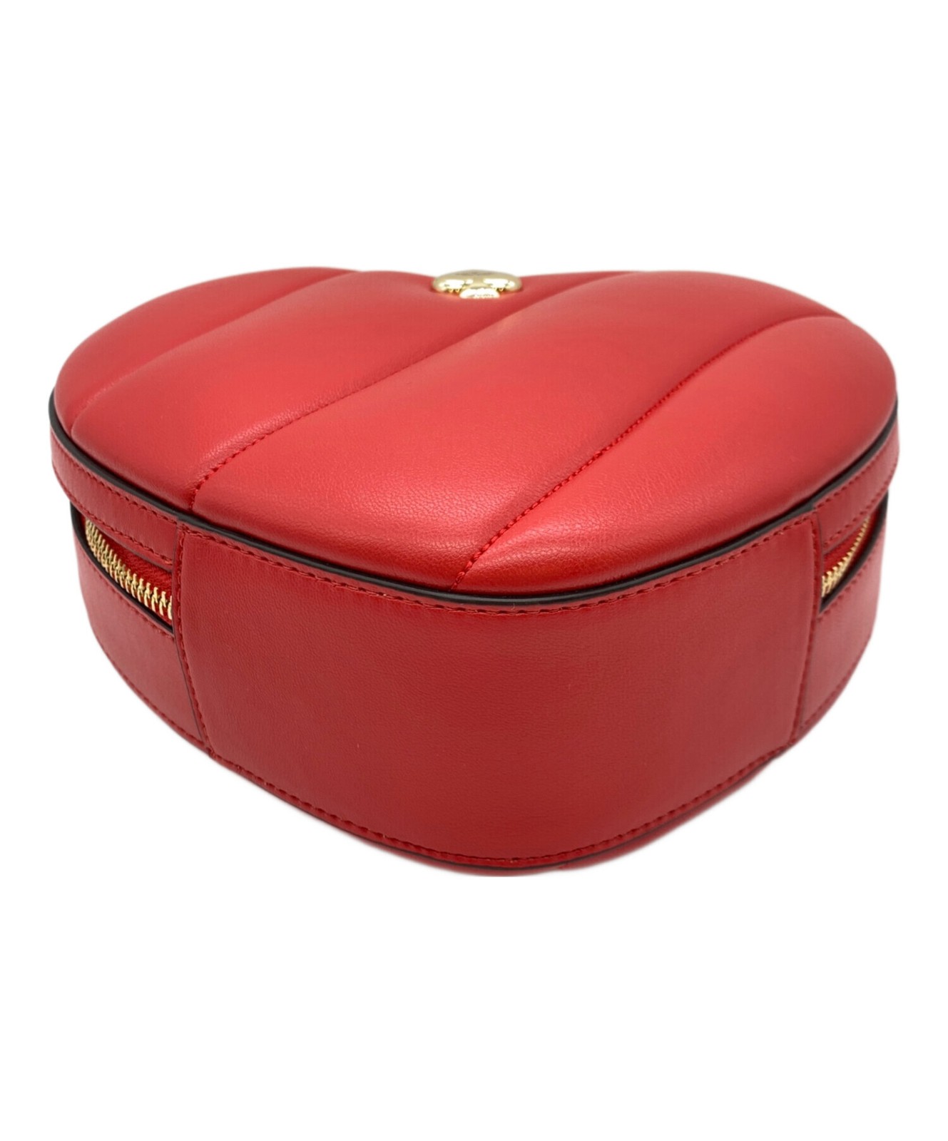 Kate Spade Heart-Shaped 2-Way Bag Leather Red Women Used Authentic thumbnail 5