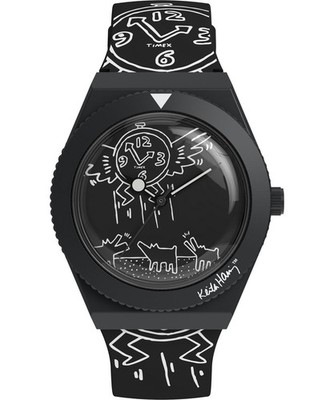 Timex Keith Haring X Q Schwarz Herren Armbanduhr TW2W25600