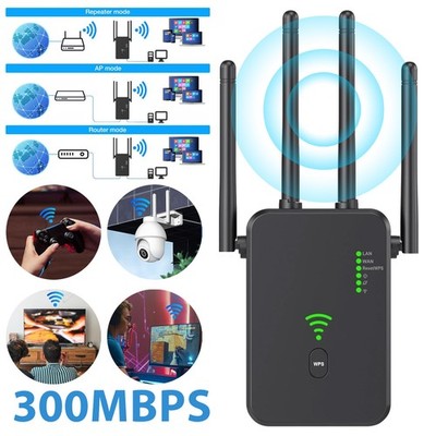 300Mbps Wireless WLAN WIFI-Range Repeater Router Verstärker Internet Booster