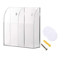 Clear Acrylic TV Remote Control Holder Remote Control Caddy Wall Mount Media ...