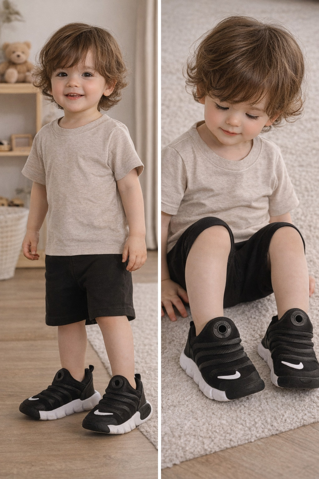 Toddler Size 9c Black White