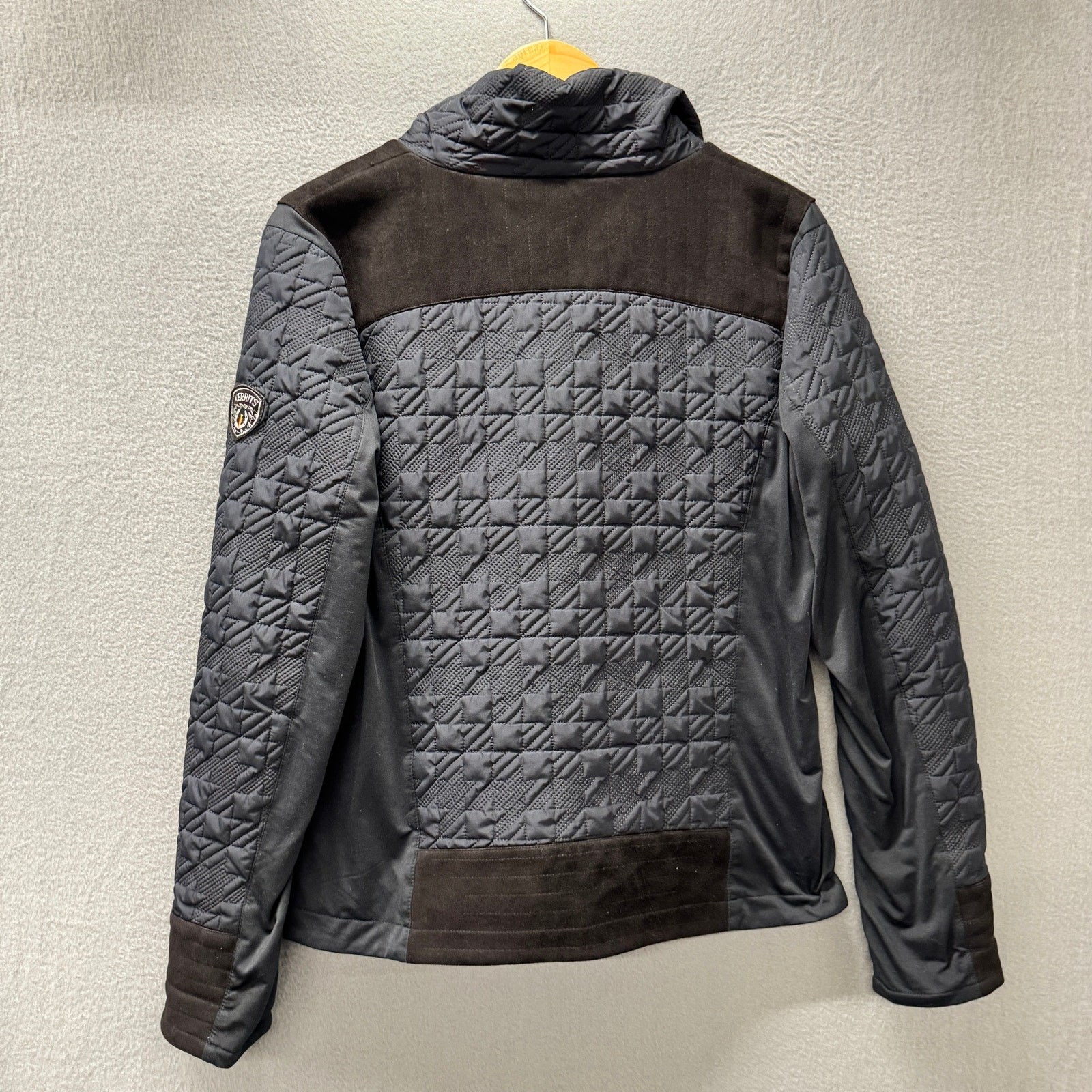 Kerrits Equestrian Jacket Womens Large Quilted Full Zip Faux Suede Details 