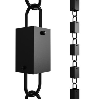 Rain Chains Direct Square Link Rain Chain 8.5ft Black Aluminum   Open Box (New)