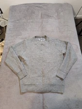 Schott Bros Huckberry Men's Button Henley Sweater Size M Thermal Waffle Weave 