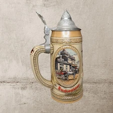 Vtg Budweiser Handcrafted 9.5" Pewter Lid Beer Stein Limited Edition H Series