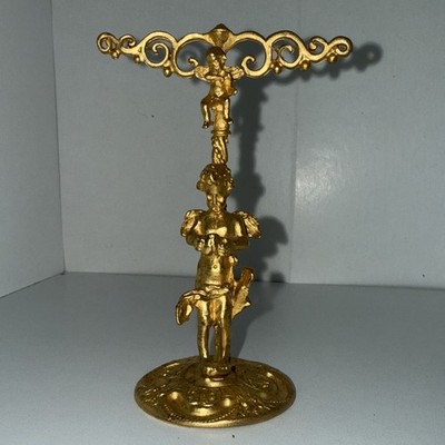 Vtg gold-tone Kirk s folly jewelry holder or earrings stand designed ITALY