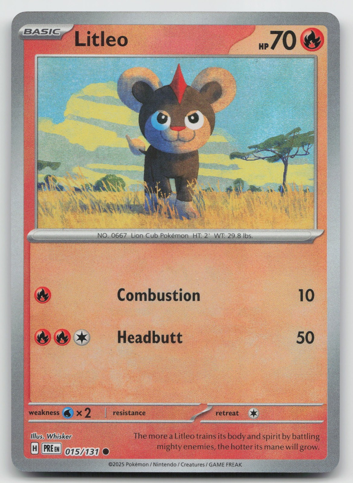 Litleo (Master Ball Pattern) Common SV: Prismatic Evolutions 015/131 NM