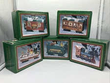 VTG 1994 North Pole Express 5 Box Christmas Train Set Village First Edition