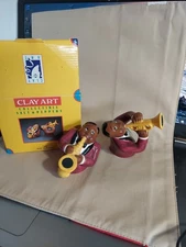 Clay Art Jazz Players Salt And Pepper Shakers 1995