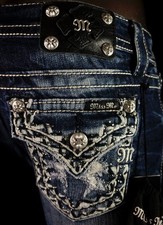  108 Buckle Miss Me Jeans "Water Wash Trim" Skinny 26 X 31