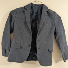 Boys Gray Blazer Suit Jacket Formal Attire Age 4-8 Check Dimensions Machine Wash
