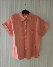 American Giant Women's  Linen Shirt  Size Large Nwot Salmon