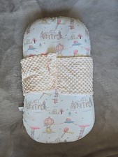 BRUNEES 2 Sided Breathable Baby Lounger In Pale Pink 0-24 Months