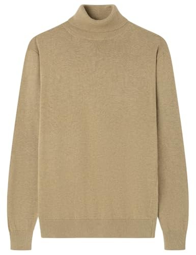 Herren Pullover Gg12 Strick Turtle Neck Beige, GrößE S, Springfield Basic-image