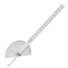 Round Protractor Stainless Steel 150 mm Angle Ruler Swing Arm Tool