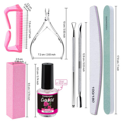 Manicure Nail File Buffer Cuticle Care Kit With Oil