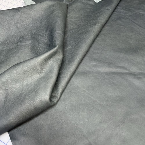 Green/Grey Leather Hide Top Grain Remnant