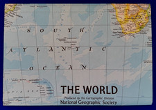 Vintage 1981 The World & the Ocean Floor National Geographic Society Map