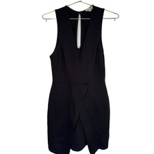 GUESS Little Black Sleeveless Mini Dress Size S/P V-Neck Tulip Hem