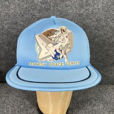 Vintage 1989 NASA Astronaut Trucker Hat Kennedy Space Center Space Shuttle Blue