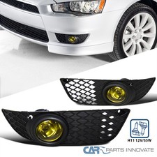Fits 08-12 Mitsubishi Lancer Yellow Driving Bumper Fog Lights Lampsswitch Pair