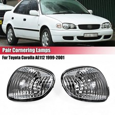2PCS L+R Clear Lens Front Corner Lamps For Toyota Corolla AE112 1999-2001
