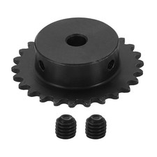 25 Chain Roller Sprocket 8mm Bore, 26 Tooth with Set Screws, Black