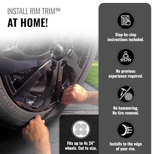 All-Fit Automotive Rim Trim – Durable DIY Car Exterior Accessories for Black