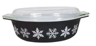PYREX Snowflake Oval Casserole  Baking Dish Kitchsygoth Vintage Whimsygoth