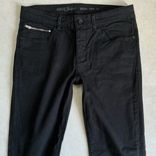 LADIES OASIS CHERRY CROP SKINNY BLACK ANKLE GRAZER JEANS SIZE 10 (432J)