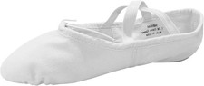 Danzcue Girl's Canvas Ballet Shoes Split Sole 1 Big Kid, White