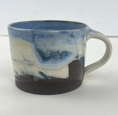 Yuki Kianna Studio Pottery Mug Artisan Handmade Cup Ocean Beach Shore River Art