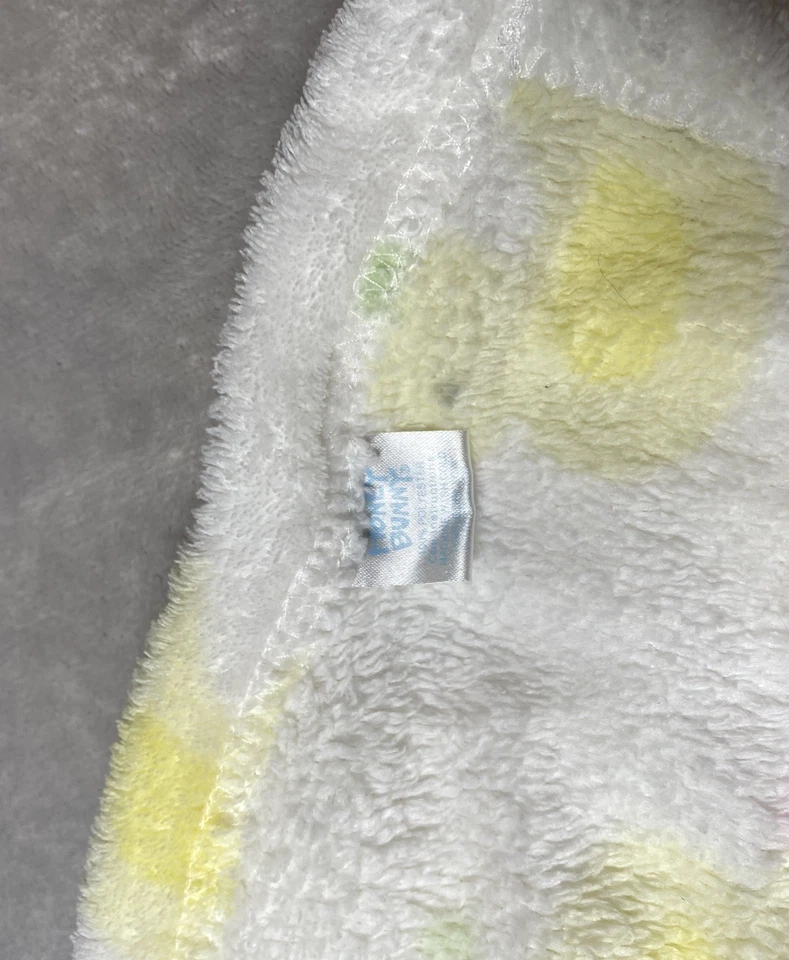 Manta de bebé de lana Honey Bunny amarilla pato verde lunares blanca suave Lovey Foto 4 de 4